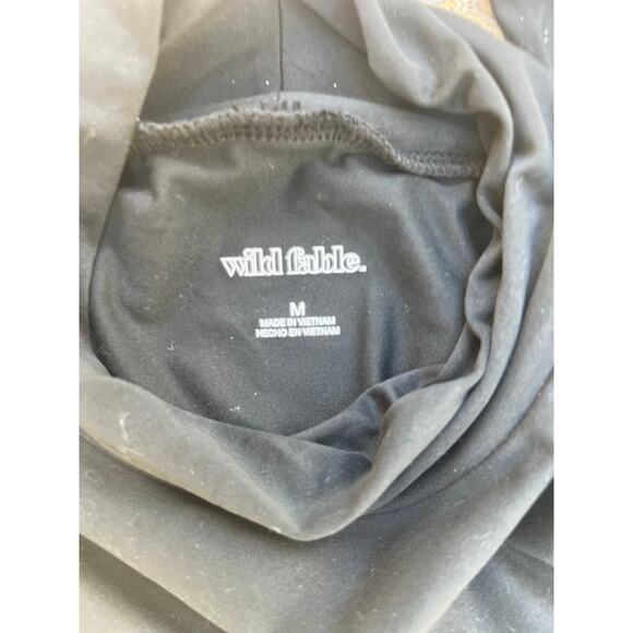 New Wild Fable Top Women Size Medium Black Mock Neck Long Sleeve Athletic Shirt - Picture 4 of 5